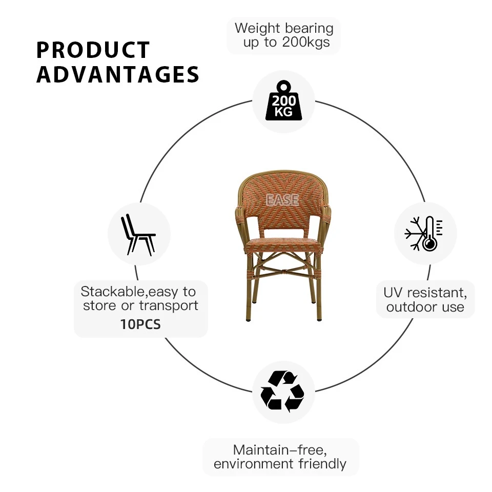 China Parisian Rattan Outdoor Dining Chairs Manufacturers, Suppliers, Factory