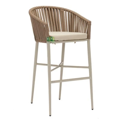 Tabourets de bar extérieurs en corde d'aluminium