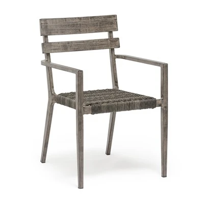 Chaises extérieures de corde en aluminium de café