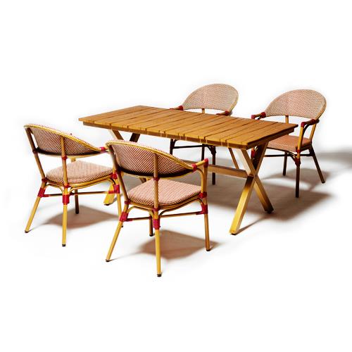 Ensemble de table et 4 chaises pour restaurant extérieur