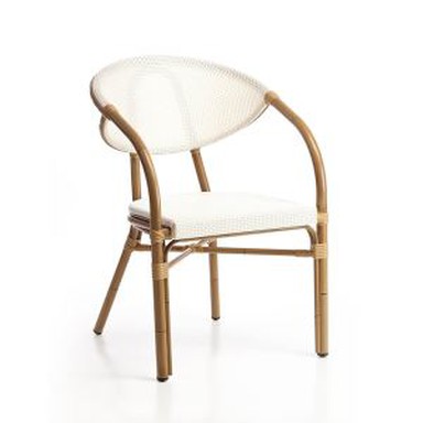 Chaises Bistrot d'Extérieur Blanches et Noires