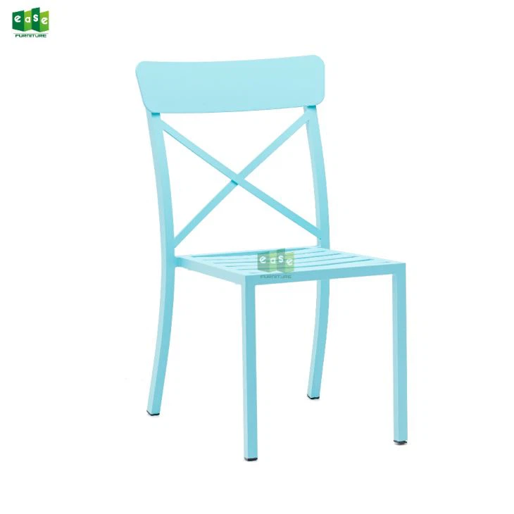 Chaise de café en aluminium de conception simple, chaise latérale Lido