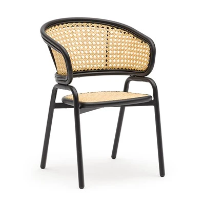 Chaise de salle à manger moderne en osier et rotin